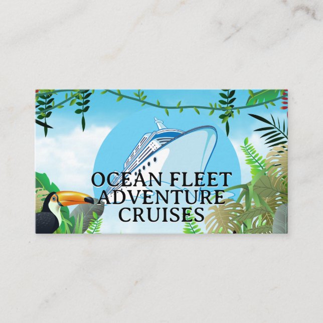 Cruise Ship | Tropical Jungle Business Card (Front)