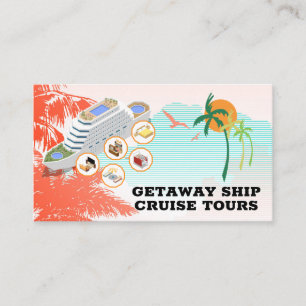 Cruise Ship Tropical Trees Business Card