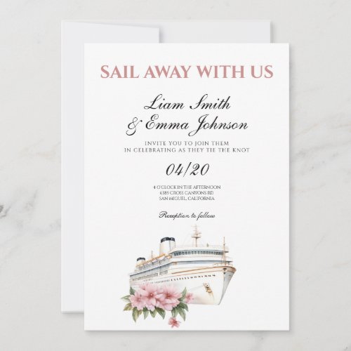 Cruise Ship Tropical Wedding Invitation