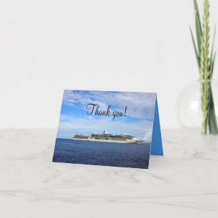 Cruise Ship Vacation Nautical Thank You Card