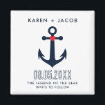 Cruise Ship Wedding Anchor Save the Date Magnet<br><div class="desc">Set sail on a journey of love with our Cruise Ship Wedding Anchor Save the Date Magnet. Perfect for announcing your upcoming nuptials aboard a cruise ship, this magnet combines nautical charm with practical functionality, ensuring your guests are excited and ready to join you on your special day at sea....</div>