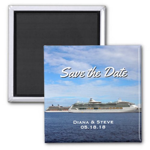 Cruise Ship Wedding Favor  Nautical Save the Date Magnet