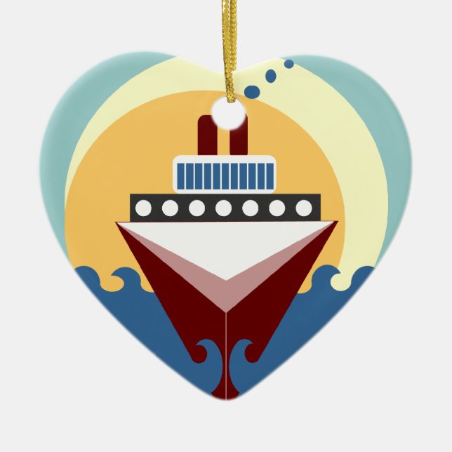 Cruise Ship Wedding Personalized Ornament Favor (Front)