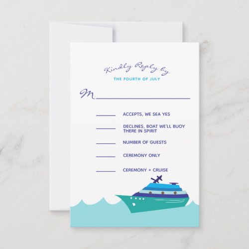 Cruise Ship Wedding RSVP Card