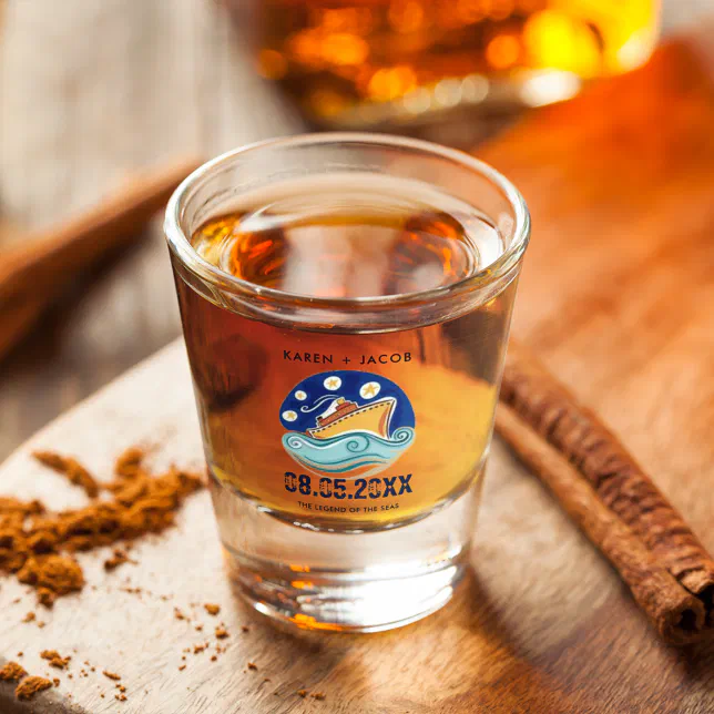 Cruise Ship Wedding Shot Glass Zazzle