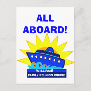 Cruise Ship With Sun Reunion or Event Postcard