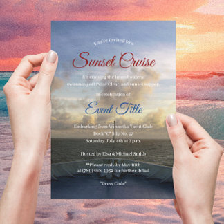 © Cruise Ship Yacht Boat Sunset Party Invitation