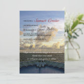 © Cruise Ship Yacht Boat Sunset Party Invitation (Standing Front)