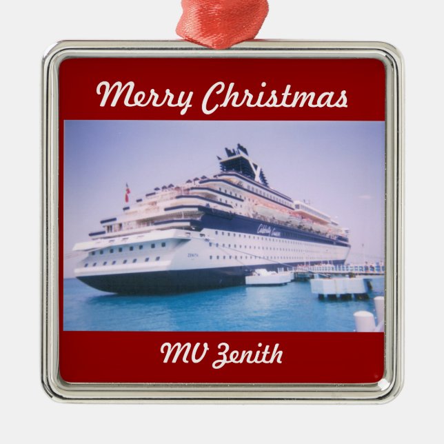 Cruise Ship Zenith Customizable Metal Ornament (Front)