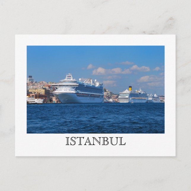 Cruise ships in Istanbul Postcard (Front)