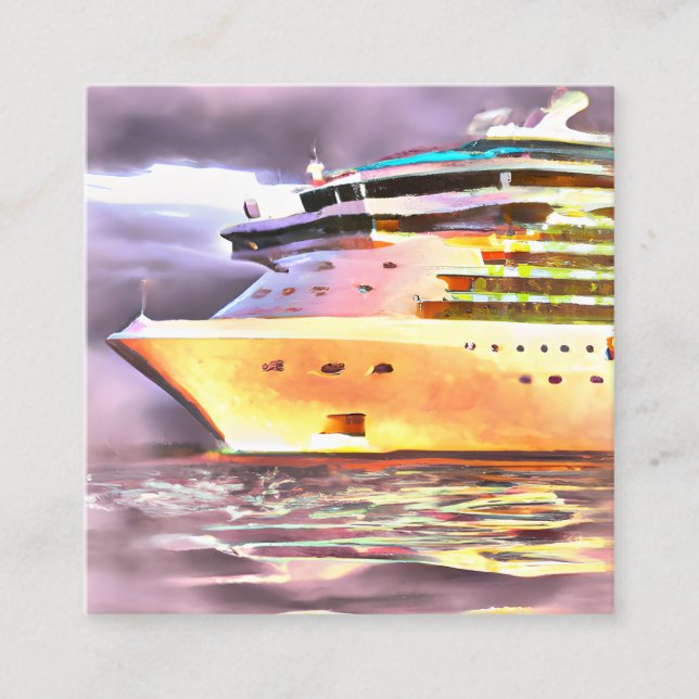 Cruise Ships Offer a Luxurious and Exciting Way to Square Business Card (Front)
