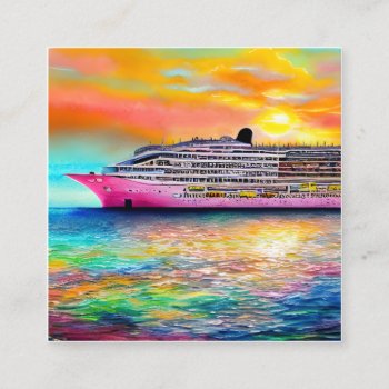 Cruise Ships Offer A Luxurious And Exciting Way To Square Business Card by ProdesignGo at Zazzle