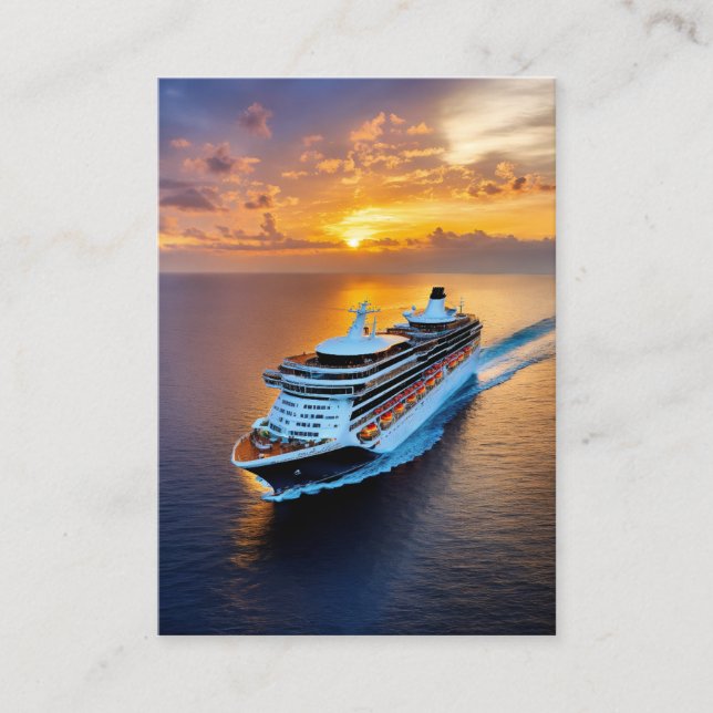 Cruise ships offer a luxurious Envelope Liner Business Card (Front)