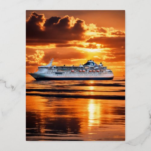 Cruise ships offer a luxurious Envelope Liner Foil Holiday Postcard