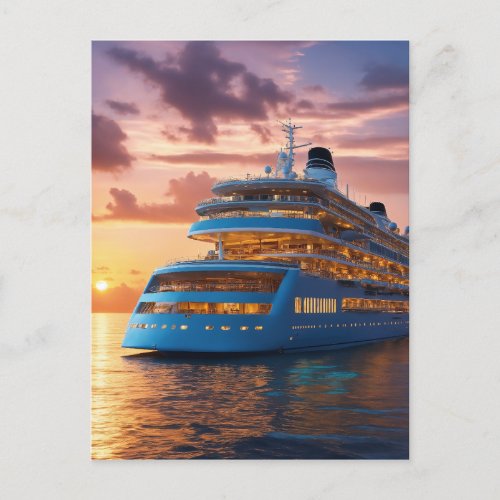 Cruise ships offer a luxurious Envelope Liner Holiday Postcard