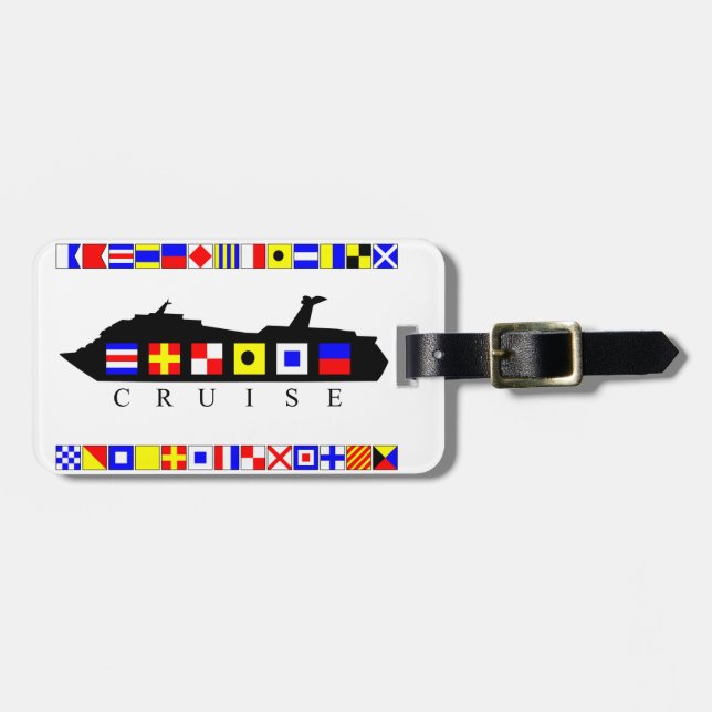 Cruise Signal Flags Luggage Tag (Personalized) (Front Horizontal)