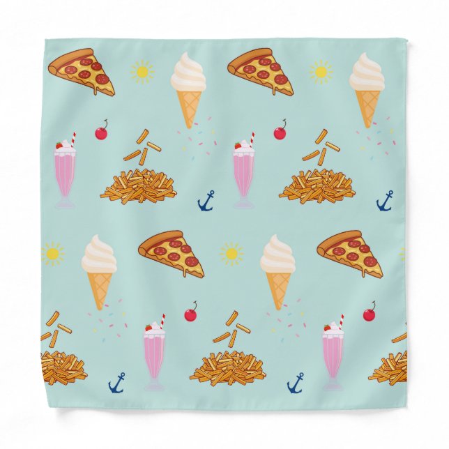  Cruise Snacks Pattern Bandana (Front)