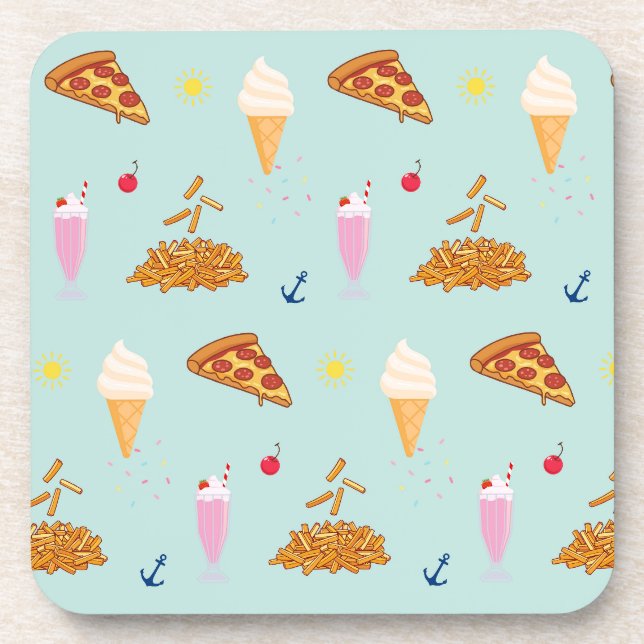  Cruise Snacks Pattern Beverage Coaster (Front)