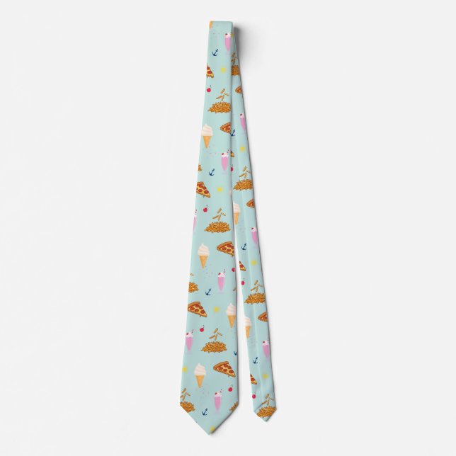 Cruise Snacks Pattern Neck Tie (Front)