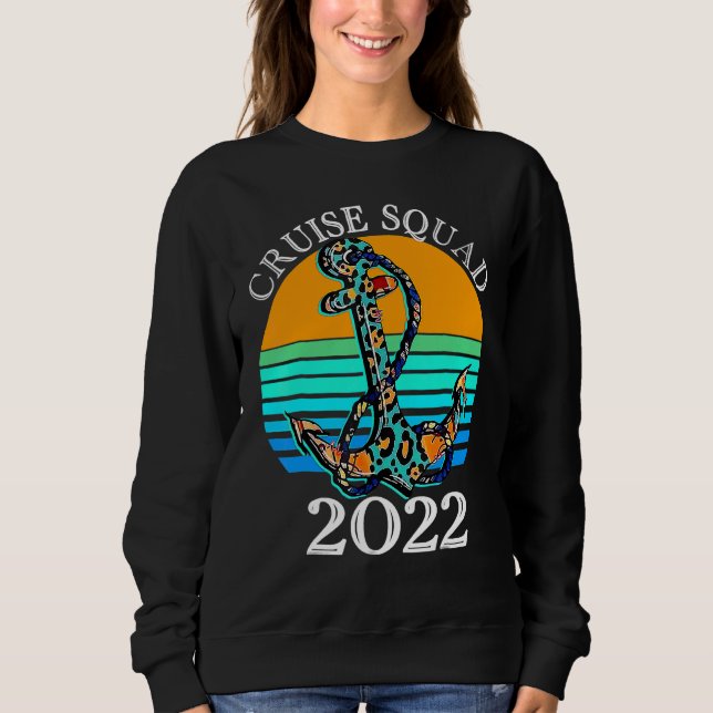 Cruise Squad 2022 Cowhide Leopard Anchor Cruising  Sweatshirt (Front)