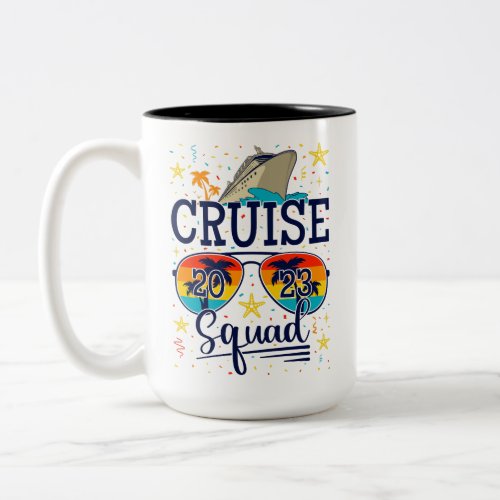 Cruise Squad 2023 Cruising Vacation Two_Tone Coffee Mug
