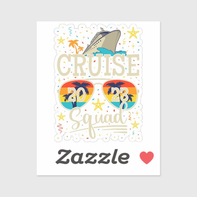 Cruise Squad 2023 Cruising Vacation Vinyl Sticker (Sheet)