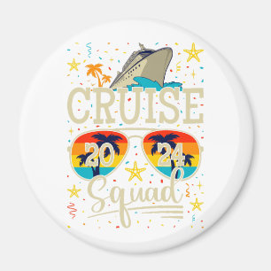 Cruise Squad 2024 Cruising Vacation Circle Magnet