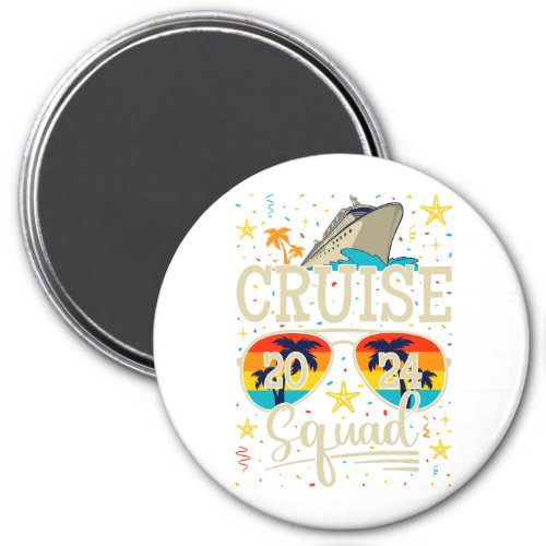 Cruise Squad 2024 Cruising Vacation Circle Magnet