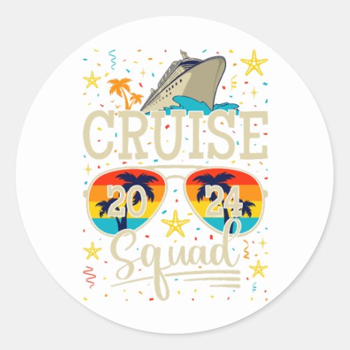 Cruise Squad 2024 Cruising Vacation Classic Round Sticker