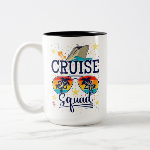 Cruise Squad 2024 Cruising Vacation Two_Tone Coffee Mug