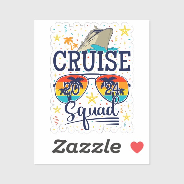Cruise Squad 2024 Cruising Vacation Vinyl Sticker (Sheet)