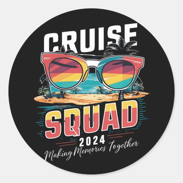 Cruise Squad 2024 Summer Vacation Matching Family  Classic Round Sticker (Front)