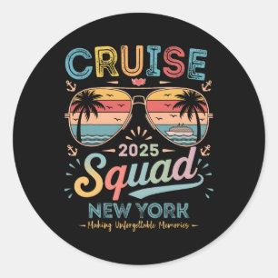 Cruise Squad 2025 New York Family Group Matching S Classic Round Sticker