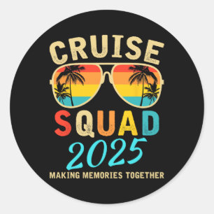 Cruise Squad 2025 Summer Vacation Matching Family  Classic Round Sticker