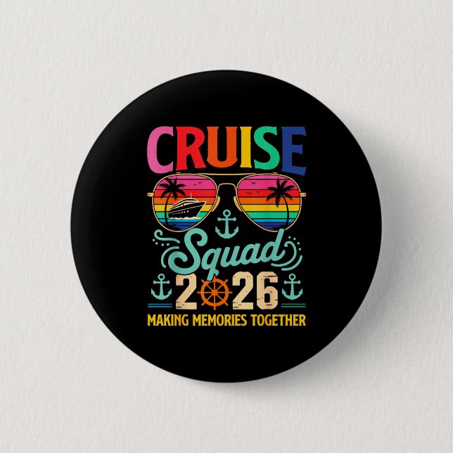 Cruise Squad 2026 Family Group Matching Summer Vac Button (Front)