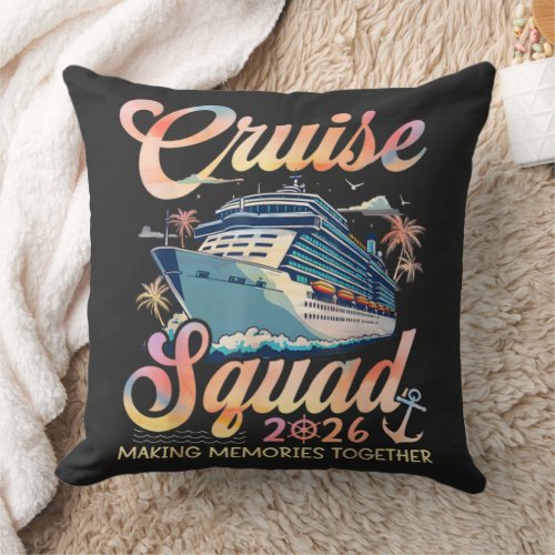 cruise squad 2026,family summer vacation,family cr throw pillow