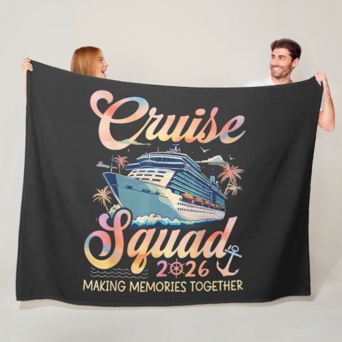 Cruise Squad 2026 Family Summer Vacation Fleece Blanket
