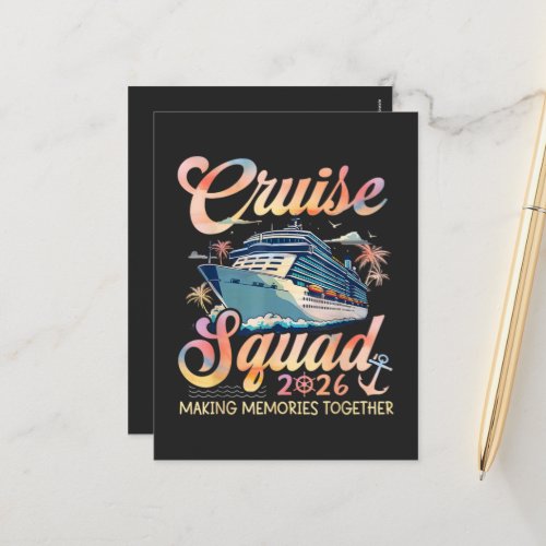Cruise Squad 2026 Family Summer Vacation Holiday Postcard