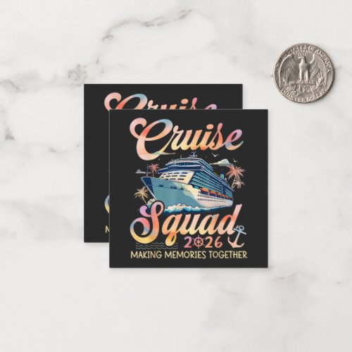Cruise Squad 2026 Family Summer Vacation Note Card