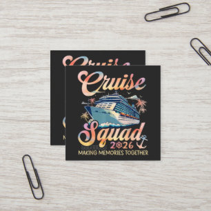 Cruise Squad 2026 Family Summer Vacation Square Business Card