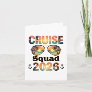 Cruise Squad 2026 - Retro Sunset Holiday Card