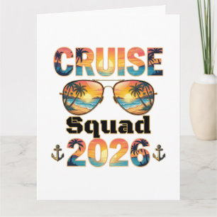Cruise Squad 2026 - Retro Sunset Thank You Card