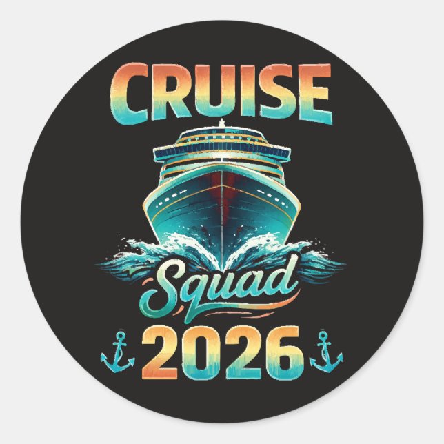 Cruise Squad 2026 – Summer Vacation Classic Round Sticker (Front)