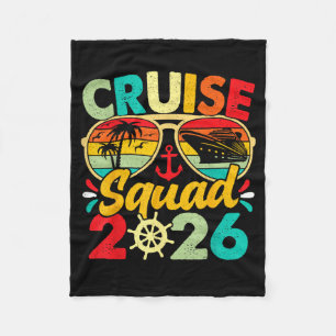 Cruise Squad 2026 Summer Vacation Vintage Matching Fleece Blanket
