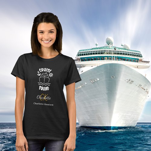 Cruise squad black white monogram name T_Shirt