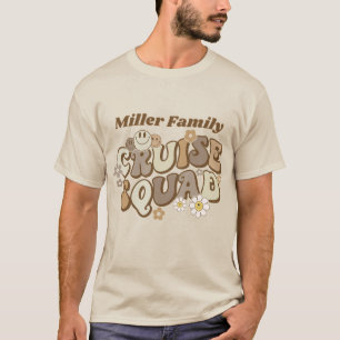 Cruise Squad Custom Family Name Groovy Retro T-Shirt