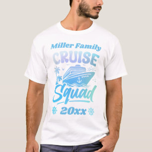 Cruise Squad Custom Name and Date Blue and Green T-Shirt
