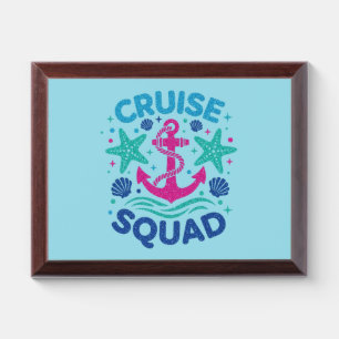 Cruise Squad Nautical Anchor Beach Wooden Award Plaque