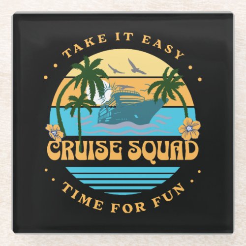 Cruise Squad Retro Cruise Glass Coaster
