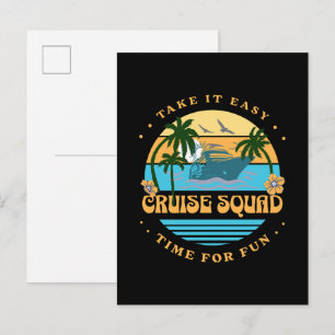 Cruise Squad Retro Cruise Invitation Postcard